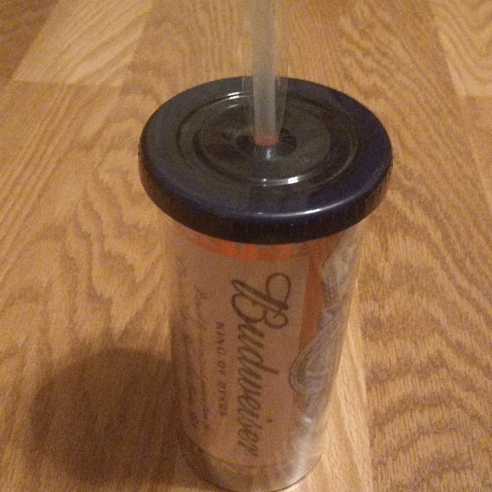 Budweiser refillable cup.